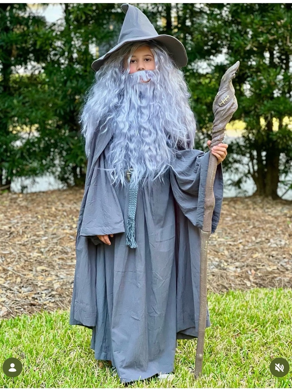Gray Wizard gandolf Kids Costume with